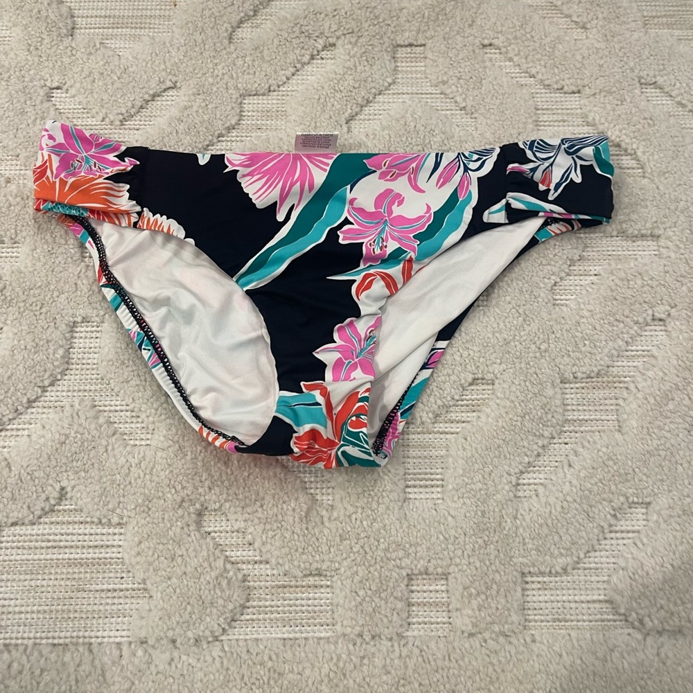 Trina Turk bikini bottoms in black floral